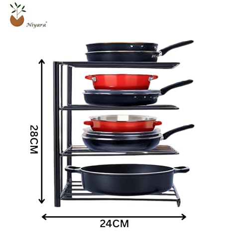 Image of Niyara Iron Metal Heavy Duty Stand 2-Tier multistorage /Multipurpose Standing Rack, Bathroom Countertop Storage Shelf Cosmetic Organizer Holder Kitchen Spice Rack, (Tawa stand)