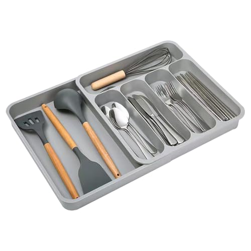 Genérico Organizador De Cubiertos,Bandeja De Almacenaje Con 6 Compartimentos Antideslizante,Organizador de Cubiertos con Múltiples Compartimentos | Para Cucharas Tenedores Cocina Baño Dormitorio