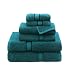 Cotton Craft Ultra Soft 6 Piece Towel Set Teal, Luxurious 100% Ringspun Cotton, Heavy Weight & Absorbent, Rayon Trim - 2 Oversized Large Bath Towels 30x54, 2 Hand Towels 16x28, 2 Wash Cloths 12x12