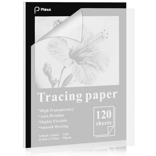120 Sheets Tracing Paper for Drawing 8.5x 11 Trace Paper Translucent Vellum Paper Tracing Paper Pad Tracing Pad for Sketching Preliminary Drawing Overlaying Images Tracing