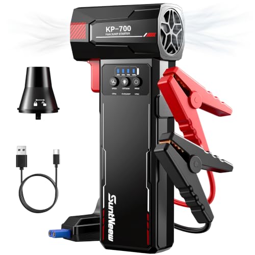 Jump Starter & Air Duster for Cars, 7200mAh, LED Light