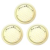 Colore: Oro; Materiale: Acciaio Inossidabile; Diametro: 50 x 62 mm / 2.44 x 1.97 pollici; Profondità: 9 mm / 0.35 pollici; Altezza: 9.5 mm / 0.37 pollici; Lista Confezione: 3 Pezzi x Bocchette D'Aria Circolari