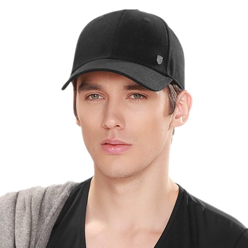 Kenmont Letnia czapka bejsbolówka unisex męska 100% bawełna jednolity kolor daszek (XXL, 61 cm, czarna), Czarny, XXL-24inches