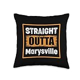 Straight Outta Marysville Washington USA Retro Vintage Humor Throw Pillow