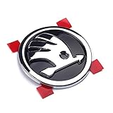 None/Brand Car Styling Mittelfrontgrill Koffer Embleme Ersatz Logo Aufkleber Für S-Koda Octavia Superb Front (90Mm),Silber