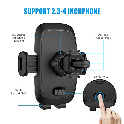 WixGear Dashboard Telescopic Arm with Air Vent Swift-Grip Phone Holder for Car, Cell Phone Car Mount Air Vent Holder for Any Smartphone - Image 6