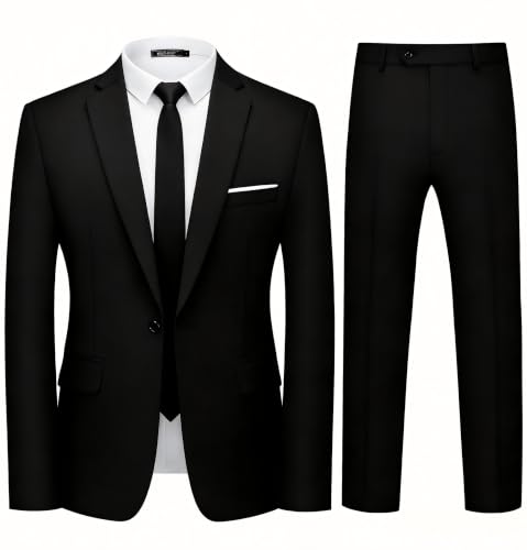 WULFUL Men's Slim Fit Suit Set for Events