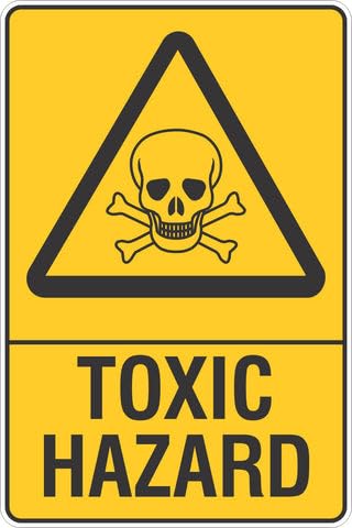 Toxic Hazard Safety Sign 8x12 Metal Tin Sign Garage Man Cave Wall Decor