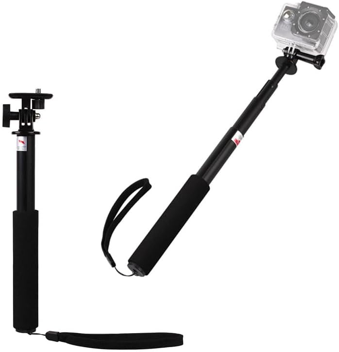 Aluminum Selfie Stick w/Hand Strap Diving Extendable Floating Hand Pole Monopod for GoPro Max 12 11 10 9 8 7 Insta360 X4 X3 ONE X2 AKASO SJCAM DJI Action Camera Compact Camera Smartphone