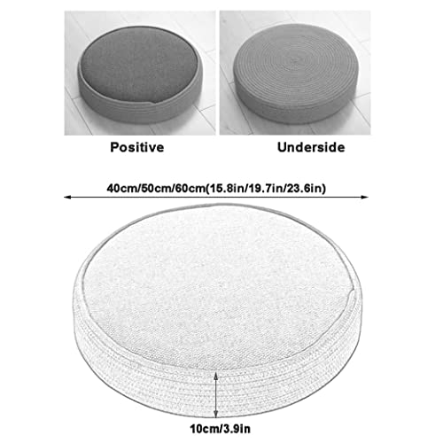 QPZK Round Woven Tatami Cushion Floor, Woven Straw Tatami, Straw Pad Handmade Tatami Yoga Floor Seat Pillow Yoga Mat Meditation Pillow Cushion for Home Dining Room C-60cm - Thumbnail 7