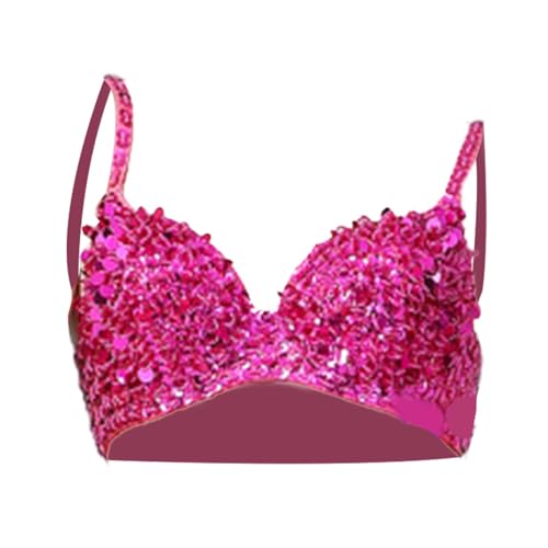 Soutien-gorge à paillettes corset femme top brassière festival avec boucles