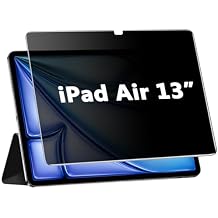 Privacy Screen Protector for iPad Air 13 Inch M4/M3/M2, 2026/2025/2024, 8th/7th/6th Gen, Anti-Spy 9H Tempered Glass, Anti-Scratch, Bubbles Free