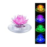 HITECHLIFE 1 Stücke Schwimmende Solar, Led Schwimmende Lotus Laterne Wishing Seerose Künstliche Kerze Blume Laternen Pool Dekor Für Festival Party [energieklasse A++] Wasserdichtes Solar Lotus Light
