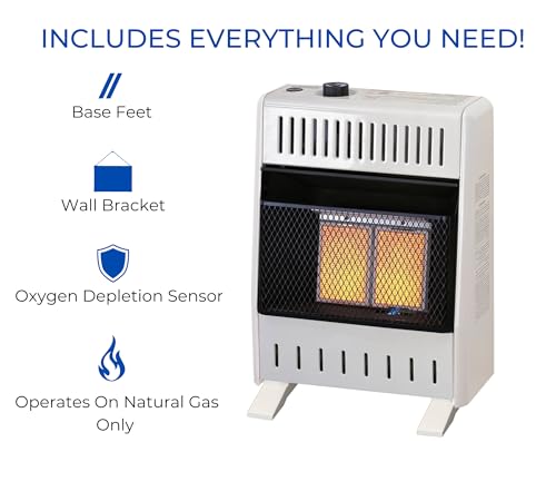Image of ProCom Heating Natural Gas Ventless Infrared Plaque Heater With Base Feet - 10,000 BTU, T-Stat Control - Model# MN100TPA-B