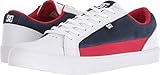 Forro de malla DC Zapatos de skate Lynnfield para hombre, (Blanco/DC Azul marino/True Rojo), 39.5 EU