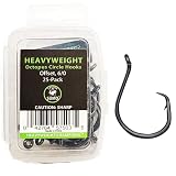 Heavyweight Catfish Hooks - Offset Octopus Circle Hooks - 25 Pack (6/0)