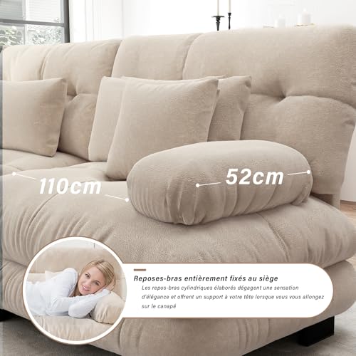 Canapé d’angle modulable 3 places chenille taupe SoarFlash