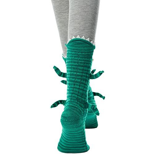 Knit Animal Sock Funny Socks Crocodile Socks Winter Warm Thick Alligator Knitted Socks Unisex Men Women (One Size, A - Crocodile Green) #TOP3