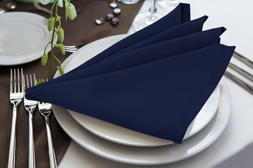 image for Utopia Home [24 Pack, Navy Blue] Cloth Napkins 17x17 Inches, 100% Poly