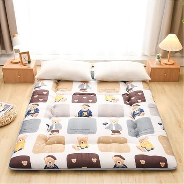 Japoński materac futon pogrubiony 10 cm mata do spania tatami miękka antypoślizgowa składana zwijana podkładka na łóżko podłogowe chłopcy dziewczęta dorosły student akademik mata tajski masaż łóżko