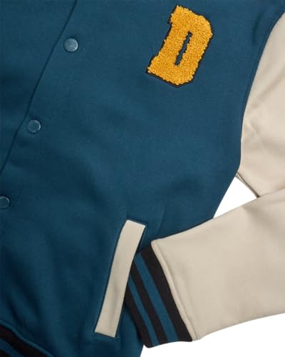 DKNY Boys Bomber Jacket - Stylish Letterman Fleece Baseball Varsity Jacket with Snap Front and Bold Sleeves (Sizes: 8-20)4