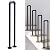 5pcs U-Shaped Stair Handrail 33.5in Industrial Railing Non-Slip Grab Bar for Indoor or Outdoor Garden Loft Corridor Villa Hotel Elderly Children's Support Poles