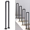 5pcs U-Shaped Stair Handrail 33.5in Industrial Railing Non-Slip Grab Bar for Indoor or Outdoor Garden Loft Corridor Villa Hotel Elderly Children's Support Poles
