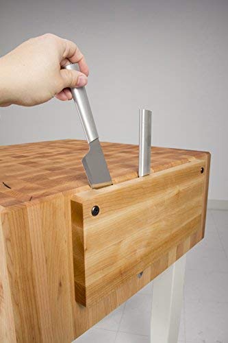 Amazon.com: John Boos Block PCA2-CR Maple Wood End Grain Solid Butcher  Block Table with Side Knife Slot, 24 Inches x 18 Inches x 10 Inch Top, 34  Inches Tall, Cherry Stain Legs :