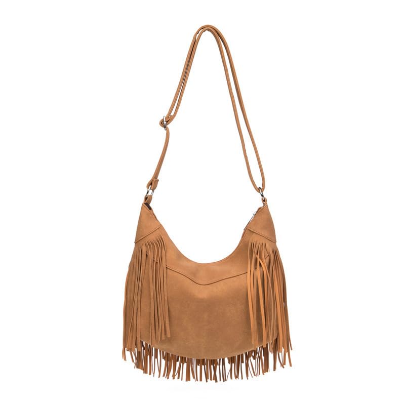 Faux Suede Fringe Crossbody Bag Western Bohemian Purses and Handbags for Women3