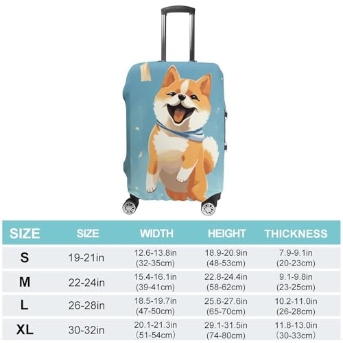 Travel Luggage Cover Spandex Suitcase Protector Washable Baggage Covers Cute Shiba Inu Elastic Scratch-Resistant Luggage Cover Protector Fits 18-32 Inch Luggage2