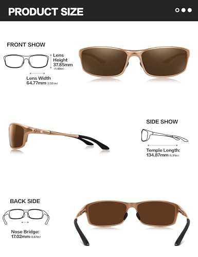 Image of Bircen Polarized Mens Sunglasses: UV Protection Black Blue Shades for Men Sport Driving with Al-Mg Metal Frame