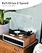 SeeYing Vinyl Record Player with Built in HiFi Speakers, Bluetooth Belt Drive Turntable for Vinyl Records with Magnetic Cartridge, Auto Stop and Warm Light Design