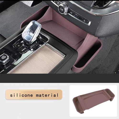 Image of Silicone Material Cup Holder Coaster for Volvo 2026 XC90 Center Console Gear Shift Protector, Automotive Accessories (2026 XC90 Wireless Charging Pad - Black)
