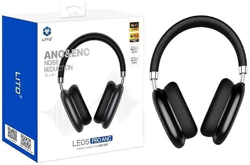 Lito LE05 PRO ANC Advanced Noise Cancellation Bluetooth Headset, Black