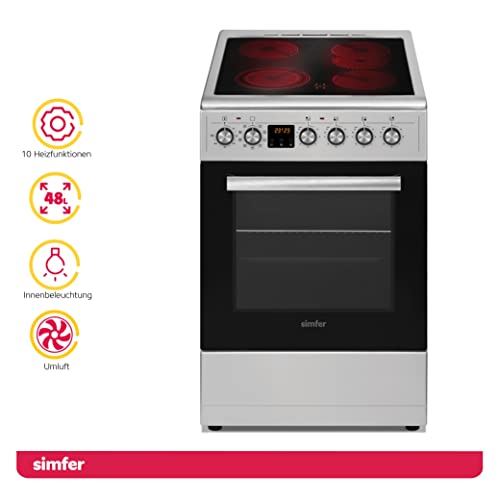 Standherd 50 cm Simfer mit Glaskeramikkochfeld FS 4249 und 47 Litern