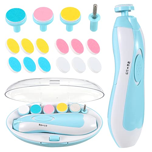 Necott Baby Nail Clippers With Light, 20 In 1 Electric Nail File Kit Nail Trimmer, Automatic Safe-Stop System Additional Soft Replacement Heads For Newborn Baby, Toddler, Children, Adult #TOP24