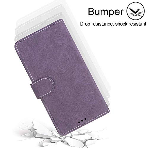 Capa para ZTE Blade V9 Vita proteção de couro PU com 3 compartimentos para cartões capa flip (Purple