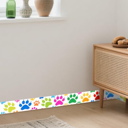 Image of Nuxovilar Colorful Doodle Peel Stick Wall Border PVC 3.94x16.4' | Wall Trim, Molding Decal, Peel Stick Border, Adhesive Frame, for Bedroom, Kitchen, Living Room (Doodle Theme)