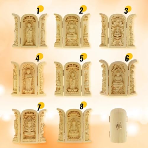 Estatua Buda Plegable de Madera para Decoración miniatura 3