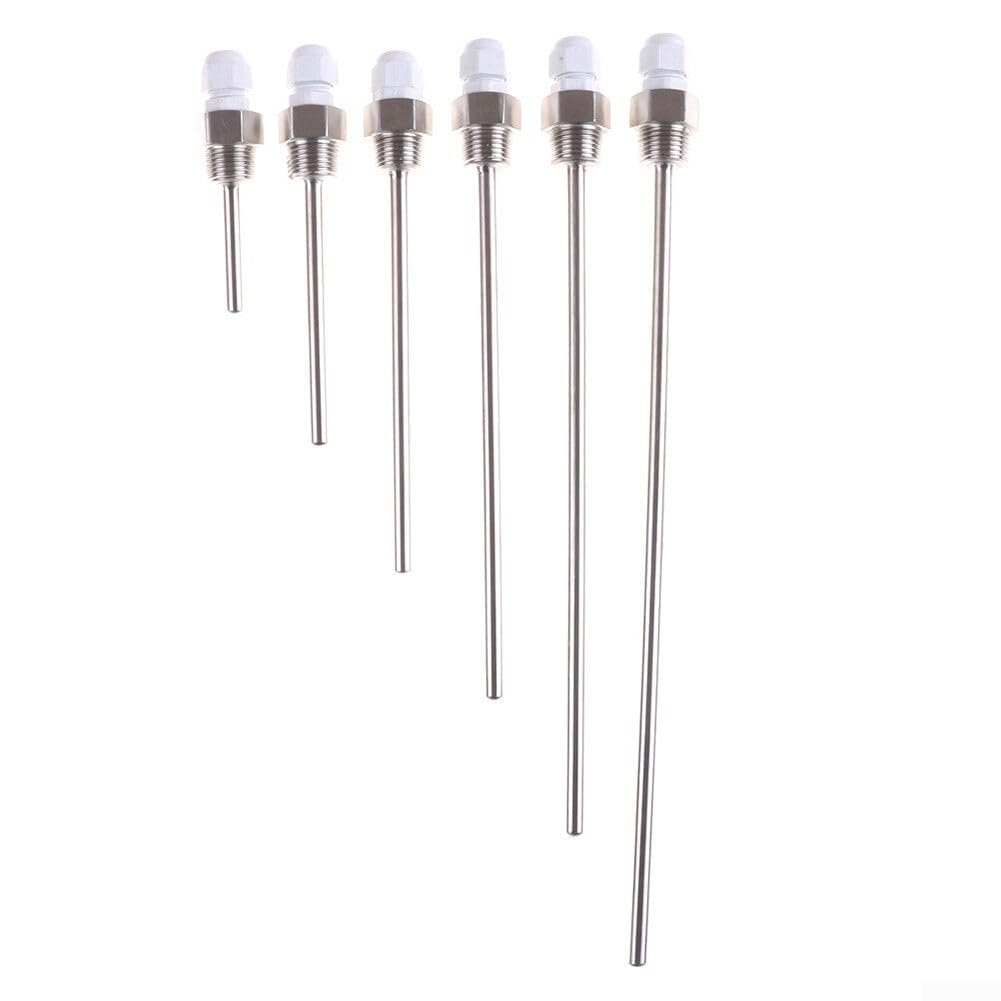 Pozzetto termico in acciaio inox 1/2 per sensore di temperatura filettatura NPT, tubo di protezione per sonda industriale, lunghezza 50-500 mm, argento (500 mm)