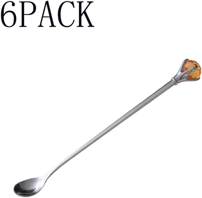 Teaspoons Stainless Steel Diamond Spoon Coffee Spoon Smoothie Spoon Stir Spoon Milk Tea Stir Spoons for Home Kitchen (Size : 4pack) ()