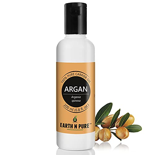 Image of Earth N Pure Argan Oil for Hair Styling, Hair Growth, Hairfall Control - Natural and Therapeutic Grade 200 ml