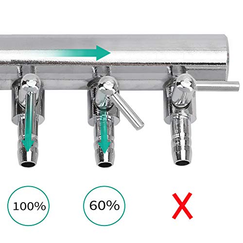Image of Pawfly 8-Way Aquarium Air Flow Control Lever Valve Chromium Copper Distributor Fish Tank Splitter Pump Accessories