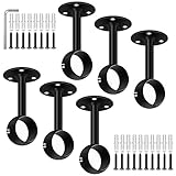 Ceiling Curtain Rod Bracket, Heavy Duty Curtain Rod Holders for Wall, Black Ceiling Curtain Hooks Ha