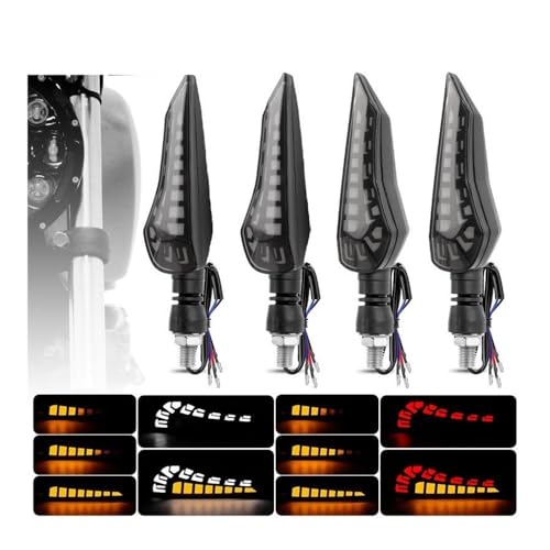 Feu arrière clignotant LED moto séquentiel à défilement dynamique 12V