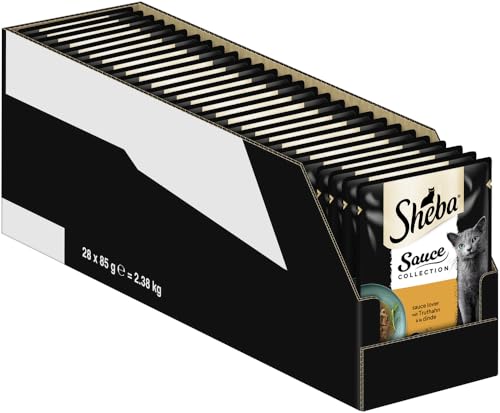 SHEBA Portionsbeutel Nassfutter für Katzen Sauce Collection Sauce Lover mit Truthahn 28 x 85g 1