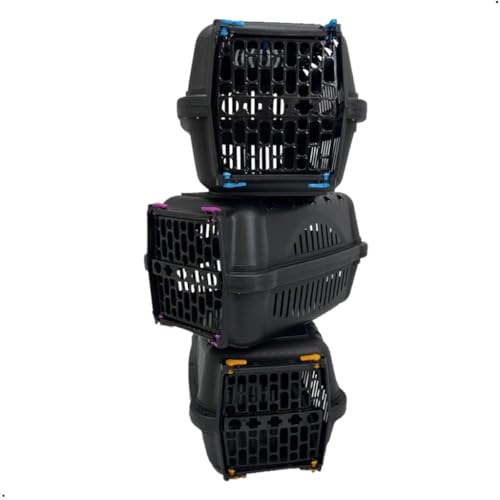 Caixa De Transporte Pet Cores Para Cães Gatos Coelhos(Black Azul,Nº 2 - Animais até 10Kg)