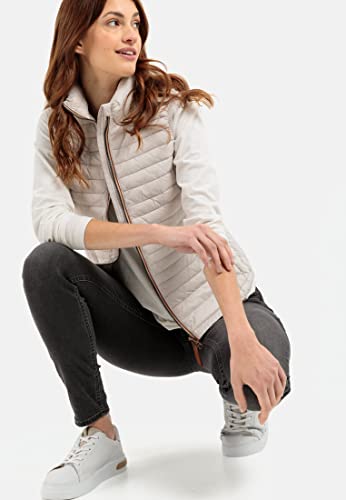 camel active Damen kurze leichte Steppweste mit elastischen Bündchen Weiß, womenswear-40