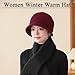 Women Newsboy Caps Scarves Winter Ski Snow Warm Scarf Fashion Knit Casual Cap Neck Warmer Men Outdoor Travel Snow Skating(Wine Red)