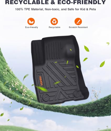 Image of Floor Mats & Cargo Liner for Ford Escape 2020-2025 2026 | Custom Fit TPE All Weather Floor Liners, Waterproof Heavy Duty Car Mats Full Set, Not Compatible with Hybrid Models